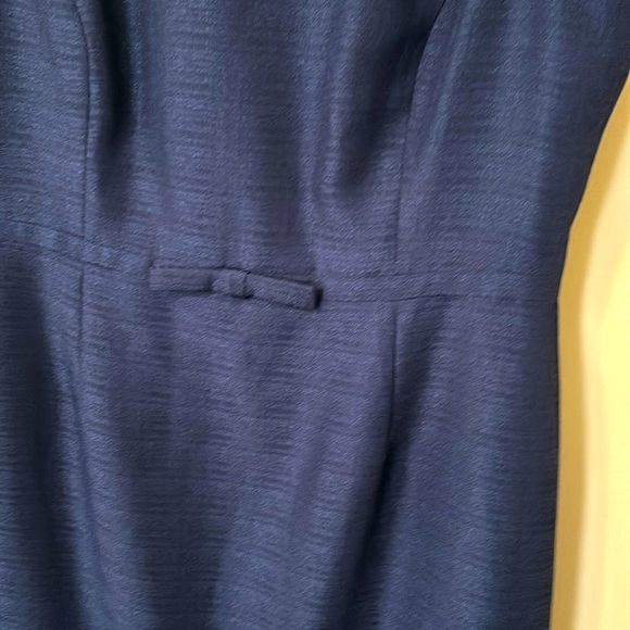 Preston & York Evening Bow Sleeveless Sheath Dress Sz 10 Navy - Picture 2 of 5